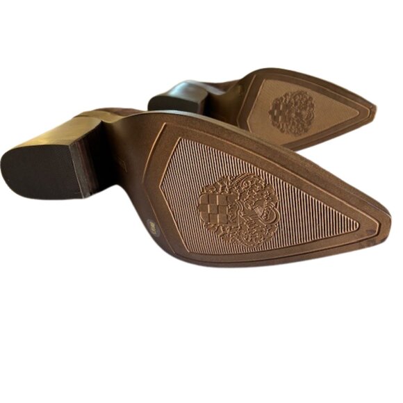 Chocolate Brown Suede Gigietta Ankle Boots Vince Camuto 6.5 Unworn - Picture 4 of 5